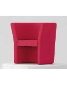 Poltrona attesa per ufficio ad 1 posto con rivestimento in ecopelle o poliestere ignifugo-Struttura portante in legno 