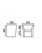 Poltrona attesa per ufficio ad 1 posto con rivestimento in ecopelle o poliestere ignifugo-Struttura portante in legno 