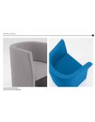 Poltrona attesa per ufficio ad 1 posto con rivestimento in ecopelle o poliestere ignifugo-Struttura portante in legno 