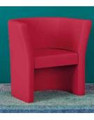 Poltrona attesa per ufficio ad 1 posto con rivestimento in ecopelle o poliestere ignifugo-Struttura portante in legno 