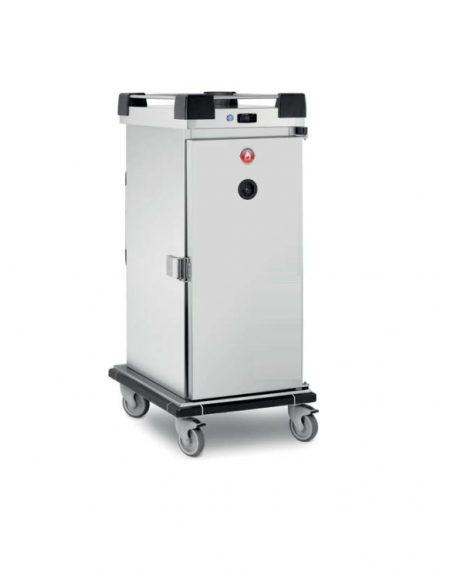 Carrello inox AISI 304 rigeneratore caldo 30°/130°C - 1 anta a battente - N° 9x2 GN1/2 - monofase Kw 3,7 - cm 59,5x79,7x150h