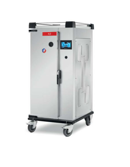 Carrello inox AISI 304 rigeneratore freddo/caldo - 1 anta a battente - N° 14x2 GN1/2 - trifase Kw 9,2 - cm 78,5x96,1x176,5h