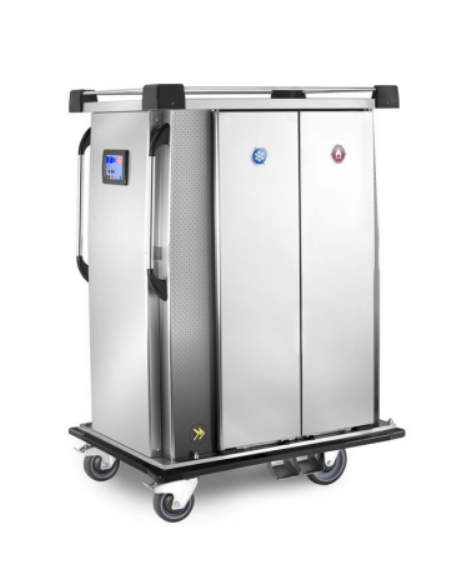 Carrello termorefrigerato a singola refrigerazione in acciaio inox AISI 304 18/10 - per 20 vassoi mm 570x325 - cm 114x78x143h