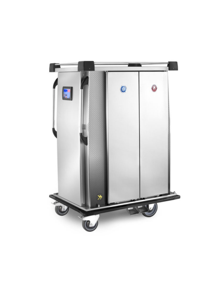 Carrello termorefrigerato a singola refrigerazione in acciaio inox AISI 304 - per 26 vassoi mm 570x325 - cm 114x78x167h