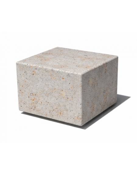 Dissuasore traffico stradale quadrato in cemento calcestruzzo - colore Grigio travertino - cm 50x50x50h - Conforme ai CAM