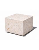 Dissuasore traffico stradale quadrato in cemento calcestruzzo - colore Bianco travertino - cm 50x50x50h - Conforme ai CAM