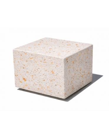 Dissuasore traffico stradale quadrato in cemento calcestruzzo - colore Bianco travertino - cm 50x50x50h - Conforme ai CAM