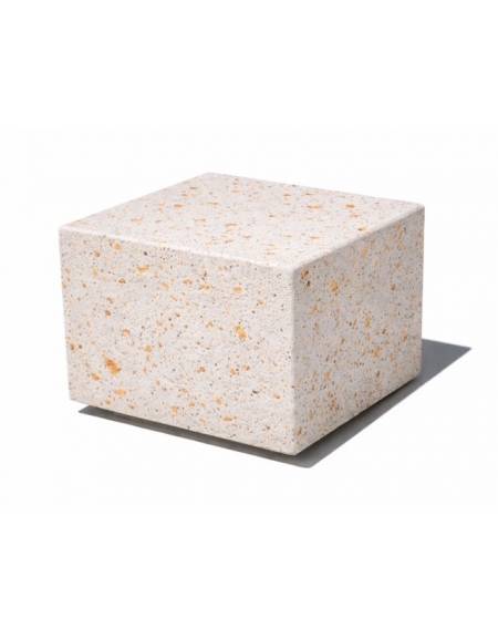 Dissuasore traffico stradale quadrato in cemento calcestruzzo - colore Bianco travertino - cm 50x50x50h - Conforme ai CAM