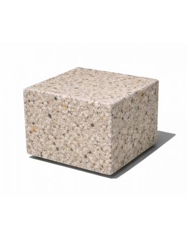 Dissuasore traffico stradale quadrato in cemento calcestruzzo - colore Grigio sabbiato - cm 50x50x50h - Conforme ai CAM