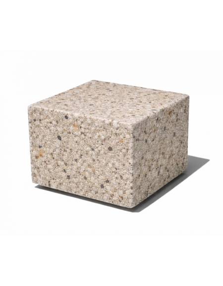 Dissuasore traffico stradale quadrato in cemento calcestruzzo - colore Grigio sabbiato - cm 50x50x50h - Conforme ai CAM