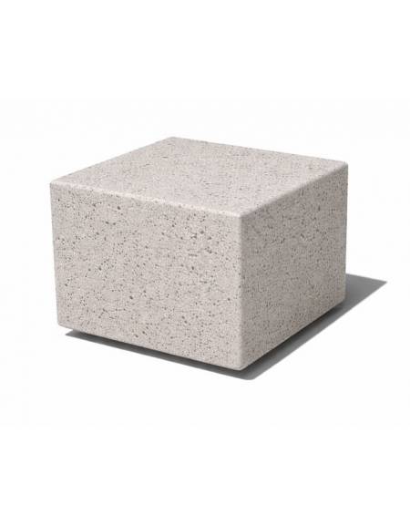 Dissuasore traffico stradale quadrato in cemento calcestruzzo - colore Bianco sabbiato - cm 50x50x50h - Conforme ai CAM