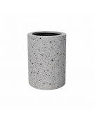 Cestone portarifiuti gettacarte in cemento colore Grigio pietra - con anello reggisacco - cm Ø60x70h - Conforme ai CAM