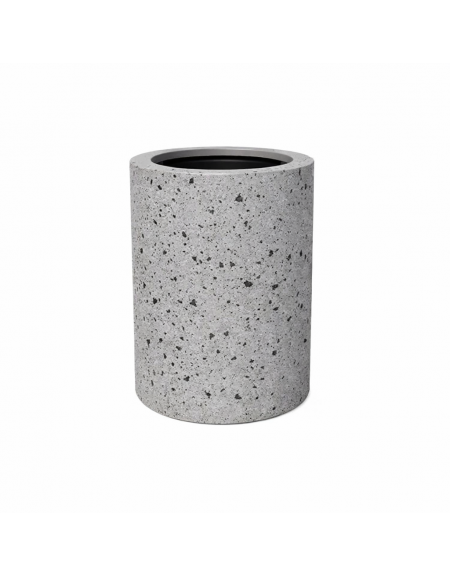 Cestone portarifiuti gettacarte in cemento colore Grigio pietra - con anello reggisacco - cm Ø60x70h - Conforme ai CAM