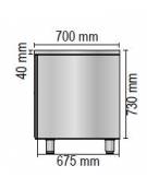 Tavolo Refrigerato 2 porte TN +2°+8°C, predisposto per unità frigorifera remota ( ESCLUSA) a destra cm 120x70x85h