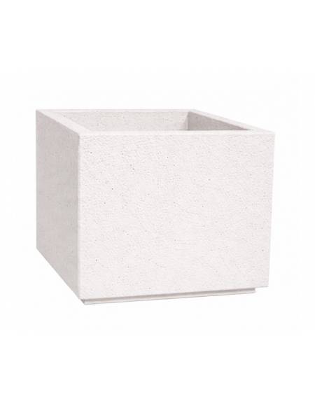Fioriera quadrata in cemento calcestruzzo per esterno - colore Bianco pietra - cm 80x80x80h - Conforme ai CAM