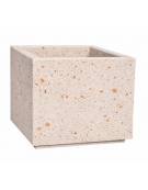 Fioriera quadrata in cemento calcestruzzo per esterno - colore Bianco travertino - cm 80x80x80h - Conforme ai CAM