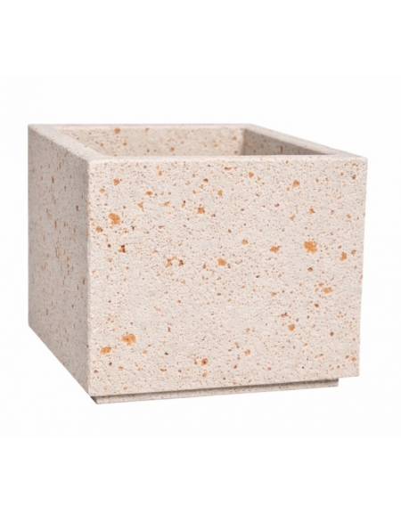 Fioriera quadrata in cemento calcestruzzo per esterno - colore Bianco travertino - cm 80x80x80h - Conforme ai CAM