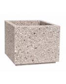 Fioriera quadrata in cemento calcestruzzo per esterno - colore Grigio sabbiato - cm 80x80x80h - Conforme ai CAM