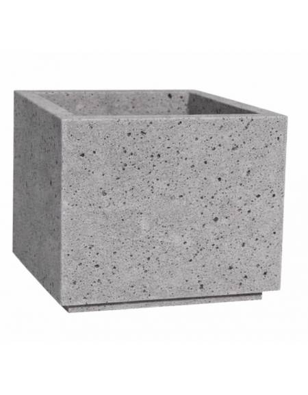Fioriera quadrata in cemento calcestruzzo per esterno - colore Grigio pietra - cm 100x100x80h - Conforme ai CAM