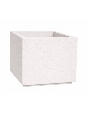 Fioriera quadrata in cemento calcestruzzo per esterno - colore Bianco pietra - cm 100x100x80h - Conforme ai CAM