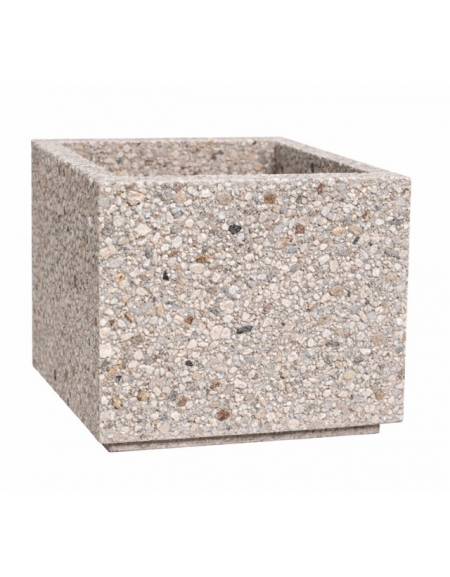 Fioriera quadrata in cemento calcestruzzo per esterno - colore Grigio sabbiato - cm 100x100x80h - Conforme ai CAM