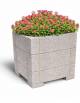 Fioriera Rettangolare con scannellature in cemento calcestruzzo - colore Bianco sabbiato - cm 85x65x90h - Conforme ai CAM