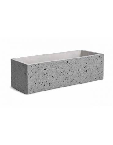 Fioriera rettangolare in cemento calcestruzzo per esterno - colore Grigio pietra - cm 100x30x60h - Conforme ai CAM
