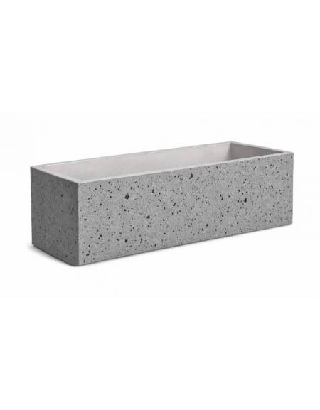 Fioriera rettangolare in cemento calcestruzzo per esterno - colore Grigio pietra - cm 100x30x60h - Conforme ai CAM