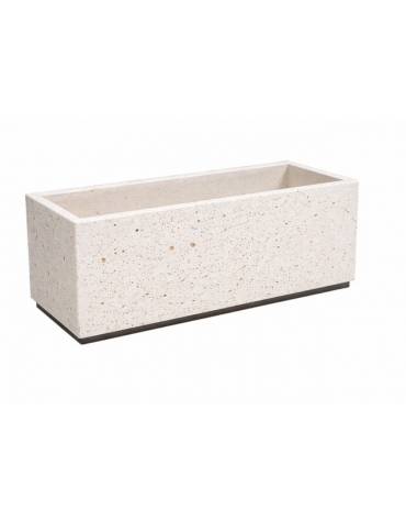 Fioriera rettangolare in cemento calcestruzzo per esterno - colore Bianco travertino - cm 100x30x60h - Conforme ai CAM