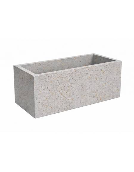 Fioriera rettangolare in cemento calcestruzzo per esterno - colore Grigio travertino - cm 80x30x60h - Conforme ai CAM