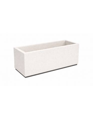Fioriera rettangolare in cemento calcestruzzo per esterno - colore Bianco pietra - cm 100x40x50h - Conforme ai CAM