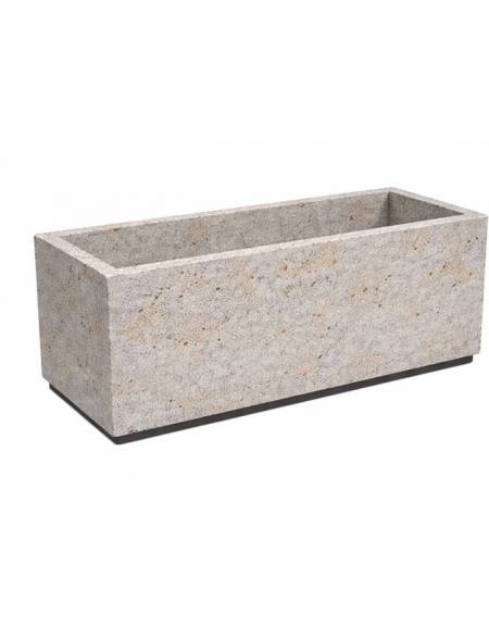 Fioriera rettangolare in cemento calcestruzzo per esterno - colore Grigio travertino - cm 100x40x50h - Conforme ai CAM
