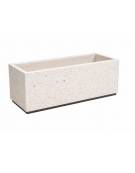 Fioriera rettangolare in cemento calcestruzzo per esterno - colore Bianco travertino - cm 100x40x50h - Conforme ai CAM