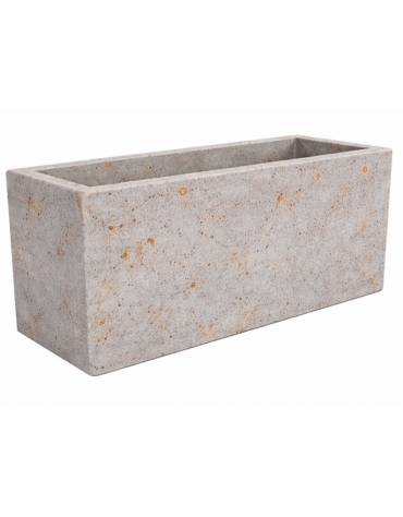 Fioriera rettangolare in cemento calcestruzzo per esterno - colore Grigio travertino - cm 120x40x50h - Conforme ai CAM