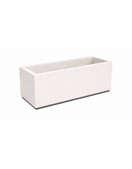 Fioriera rettangolare in cemento calcestruzzo per esterno - colore Bianco pietra - cm 80x40x50h - Conforme ai CAM