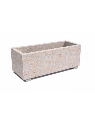 Fioriera rettangolare in cemento calcestruzzo per esterno - colore Grigio travertino - cm 80x40x50h - Conforme ai CAM
