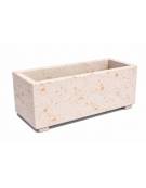 Fioriera rettangolare in cemento calcestruzzo per esterno - colore Bianco travertino - cm 80x40x50h - Conforme ai CAM