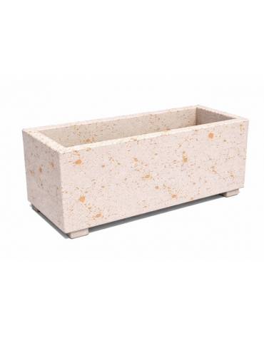 Fioriera rettangolare in cemento calcestruzzo per esterno - colore Bianco travertino - cm 80x40x50h - Conforme ai CAM
