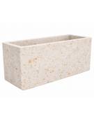 Fioriera rettangolare in cemento calcestruzzo per esterno - colore Bianco travertino - cm 100x50x50h - Conforme ai CAM