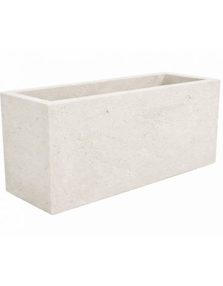 Fioriera rettangolare in cemento calcestruzzo per esterno - colore Bianco pietra - cm 80x50x50h - Conforme ai CAM