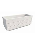 Fioriera rettangolare in cemento calcestruzzo per esterno - colore Bianco pietra - con zoccolatura - cm 100x40x50h  - CAM