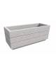 Fioriera rettangolare in cemento calcestruzzo per esterno - colore Bianco sabbiato - con zoccolatura - cm 100x40x50h - CAM