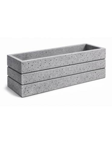 Fioriera rettangolare in cemento calcestruzzo per esterno - colore Grigio pietra - senza zoccolatura - cm 120x40x50h - CAM