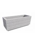 Fioriera rettangolare in cemento calcestruzzo per esterno - colore Grigio pietra - con zoccolatura - cm 120x40x50h - CAM