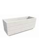 Fioriera rettangolare in cemento calcestruzzo per esterno - colore Bianco pietra - con zoccolatura - cm 120x40x50h - CAM