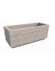 Fioriera rettangolare in cemento calcestruzzo per esterno - colore Grigio travertino - con zoccolatura - cm 120x40x50h - CAM