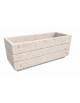 Fioriera rettangolare in cemento calcestruzzo per esterno - colore Bianco travertino - con zoccolatura - cm 120x40x50h - CAM