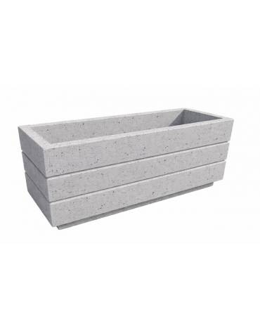 Fioriera rettangolare in cemento calcestruzzo per esterno - colore Grigio pietra - con zoccolatura - cm 80x40x50h - CAM