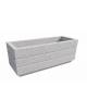 Fioriera rettangolare in cemento calcestruzzo per esterno - colore Grigio pietra - con zoccolatura - cm 80x40x50h - CAM