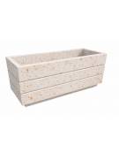 Fioriera rettangolare in cemento calcestruzzo per esterno - colore Bianco travertino - con zoccolatura - cm 80x40x50h - CAM
